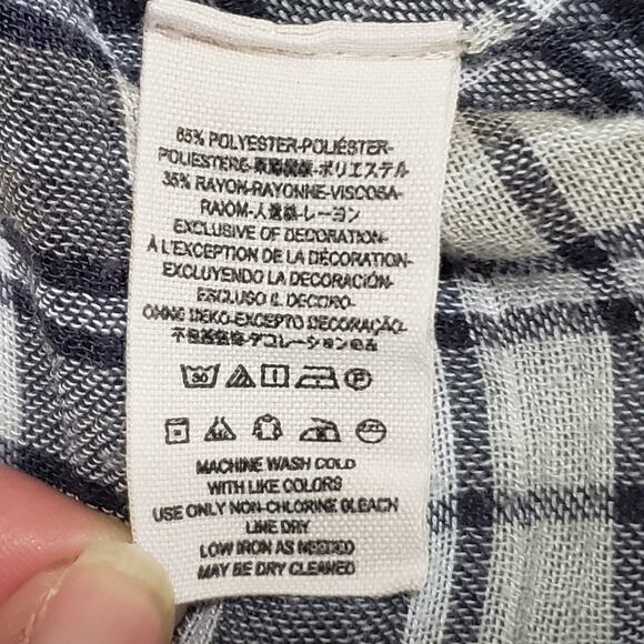 Free People Plaid Pearl Snap Button Oversized Shirt Sz Large Boho Western Grunge - Picture 7 of 12